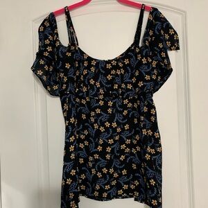 Floral Black Women's Top